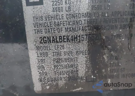 2017 Chevrolet Equinox Ls from USA, damaged, VIN 2GNALBEK4H1575520